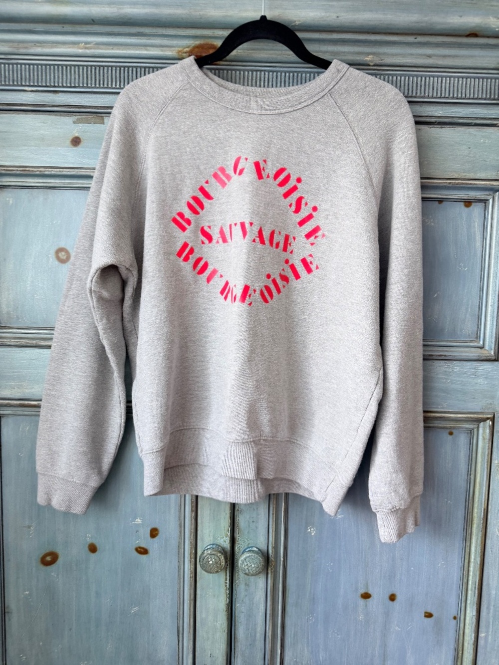 Clare V Bourgeosie Sauvage Sweatshirt in Light Gray Size M - Picture 4 of 7